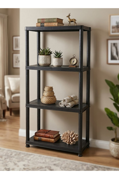 Cady One Plastic Storage and Organization Rack 4 Shelves, Kitchen Organizatio...