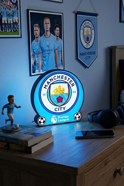 MEK Manchester City Premier League Tasarımlı Dekoratif Aydınlatma Gece Lambas...