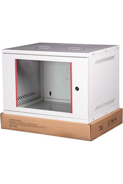 MMinora Lande 7U 19" Security Box Duvar Tipi Kabinet, Demonte, 542mm Genişlik...