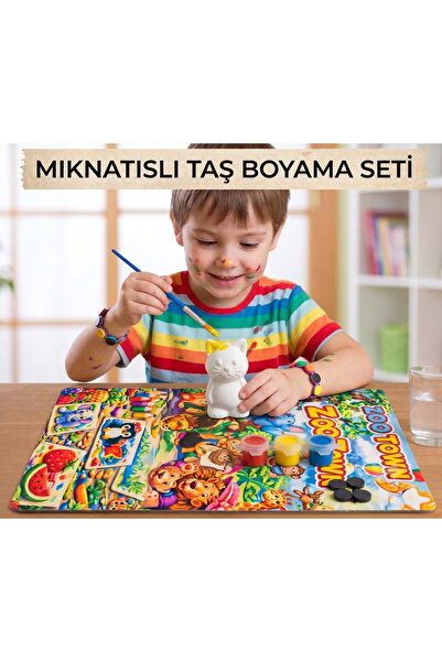 Minik Mucitler Hobi ve Oyuncak Mıknatıslı Taş Boyama Seti - Hayvan Figürlü Bo...