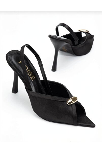 Poise store Saly Women's Buckle Detailed Satin Pointed Toe Shoes