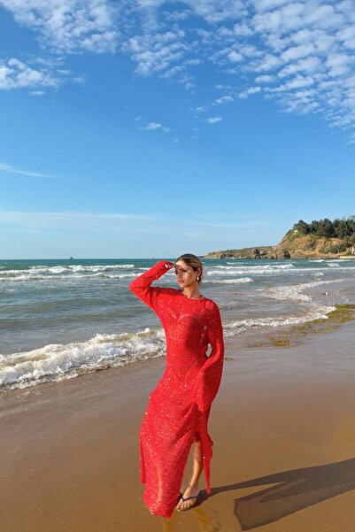 mylove Sequin Beachwear Knitwear Dress Red