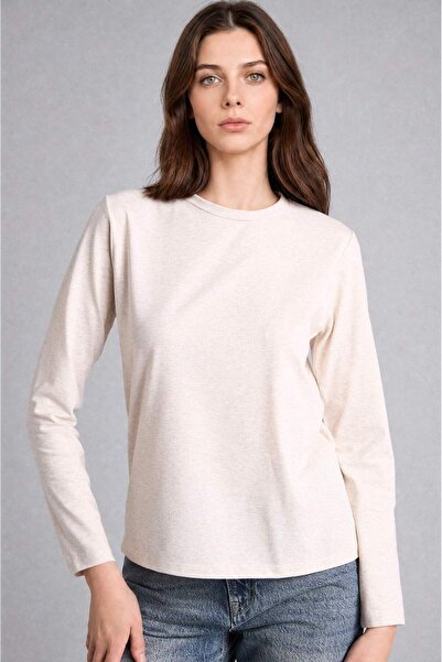 DeFacto Slim Fit Long Sleeve Beige T-Shirt H7197Ax26Sm