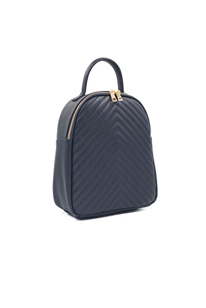Posete Fagaras Erna Leather Backpack - Navy Blue, Genuine Leather Backpack , ...