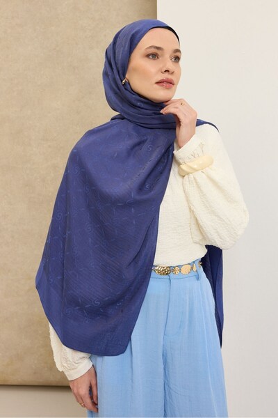 Silk Home شال قطني من نايا ماكسي مونوغرام ساكس
