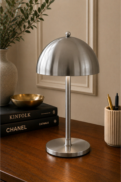 Luna Lighting Viyana Model Büyük Boy Abajur 25 cm Metal Gövdeli Yatak Odası S...