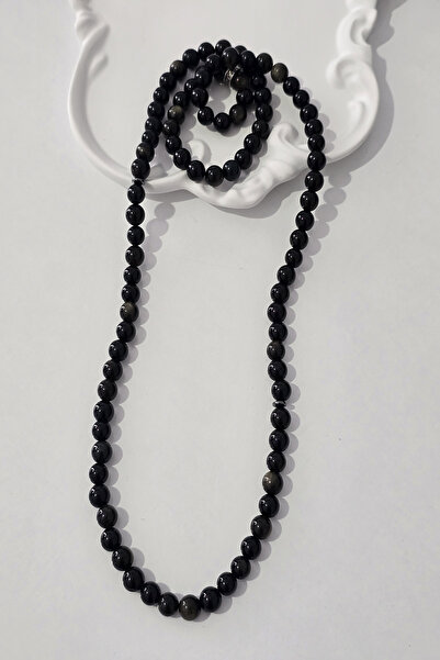 c-bhadu naturel Certified 99 Gold Obsidian Natural Stone Necklace, Bracelet, ...
