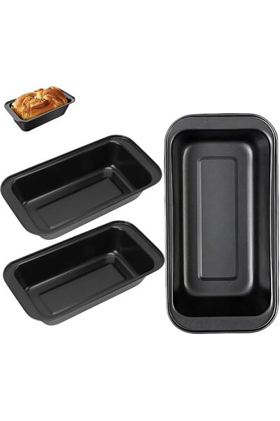 The Bros Loaf Pans 3 Pcs Non-stick Bread Baking Mold Set Large Loaf Tin Carbo...