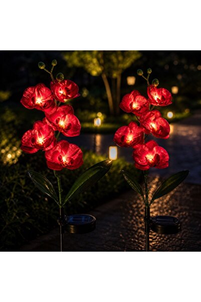 CumparaMisim Set 2 Lămpi Solare Decorative Tip Orhidee Rosie– Iluminare LED, ...