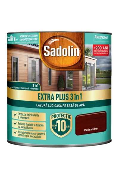 Sadolin Vopsea tip stain lucioasă 3-în-1 pe bază de apă, Sadolin, culoare pal...
