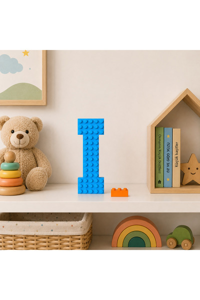 BLOK HARF - I HARFİ - MAVİ - 12 CM