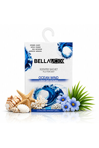 BELLAVOIX Αρωματικό σακουλάκι ντουλάπας με κρεμάστρα, Άρωμα Ωκεανού, 21 γρ.
