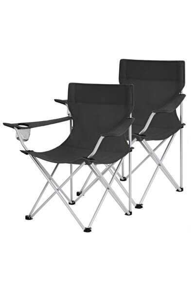 Vivendo Set 2 scaune camping pliabile cu suport pahar si husa de transport, p...
