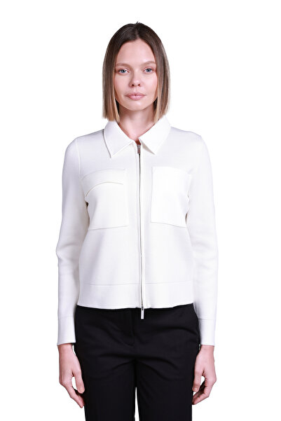 Sempre Pulover minimalist pentru femei cu mânecă lungă și fermoar - Detaliu d...