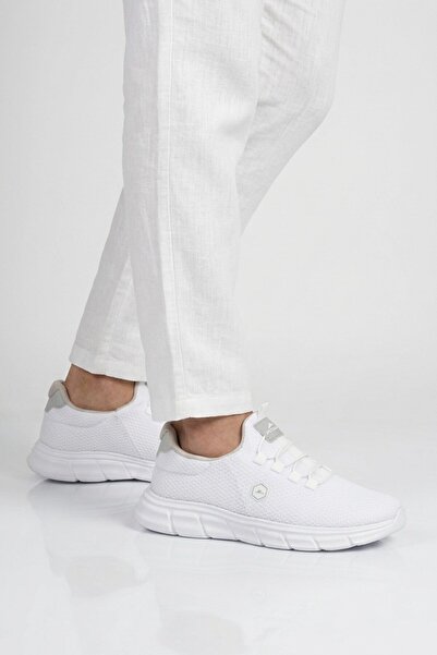 WALKWAY White Mesh Lightweight Flexible Men's Sports Shoes 26134 m