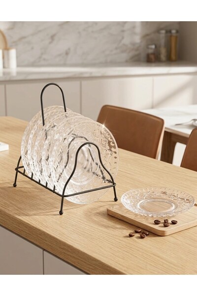 aram Luxury Glassware Glass Serving Plate Candy Plate Dessert Plates Set of 7...