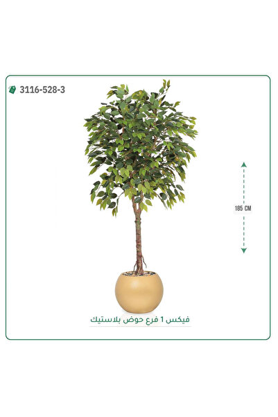 OEMS شجرة فيكس صناعية حوض بلاستيك { ارتفاع 185 سم }