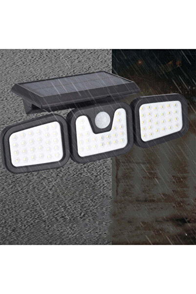 Vivendo Lampa solara cu 3 capete – 74 LED-uri, 60W, incarcare solara, 3 modur...