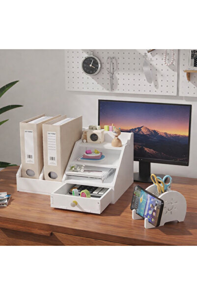 Vivendo Organizator birou multifunctional cu sertar, suport documente si supo...