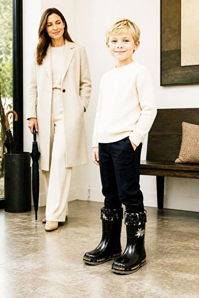 Monalisa Home Black Size 28 Luxurious and Stylish Waterproof Girls' Boots