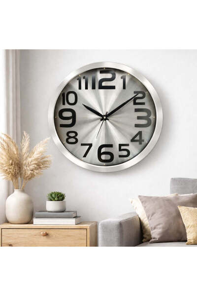 Vivendo Ceas de perete modern, silentios, aluminiu, design minimalist, 32.5 cm