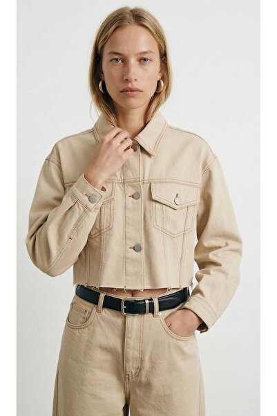 Nihanello Butik Krem crop ceket