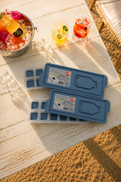 Sariva Home Set of 2 Silicone Ice Cube Molds, Practical Ice Cube Maker with 1...