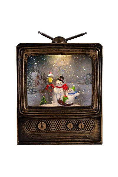 Vivendo Glob de zapada TV retro cu lumini LED si muzica de Craciun