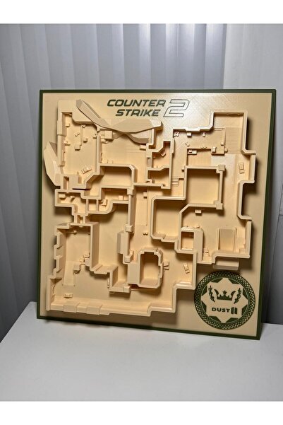 BIGBLOCK Counter Strike 2 Dust 2 3D Kabartma Harita Tablo - 23x23 cm Oyuncu O...