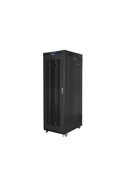 Lanberg Dulap rack server autoportant de 19 inch, 27U, cu LCD, 1200 kg, negru