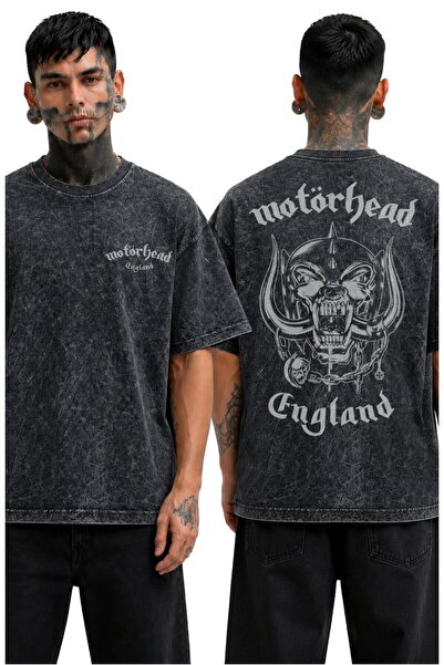 Fuddy Moda Tricou unisex Motörhead England cu imprimeu pe spate, lavabil, tri...