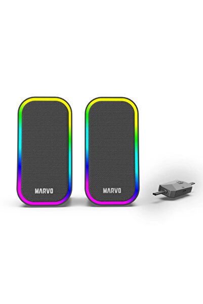 MARVO Boxe de gaming Havoc 20, cu fir, USB, iluminare RGB, negre