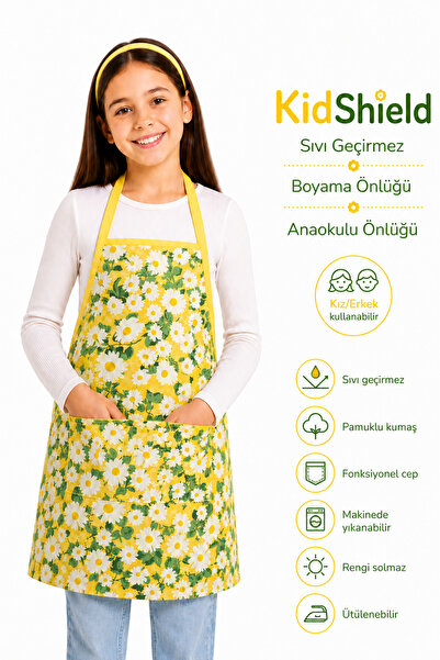 sevilya KidShield Sıvı Geçirmez Boyama Önlüğü Anaokulu Önlüğü Sıvı Geçirmez R...