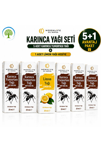 Moonlife Karınca Yumurtası Yağı 5 Adet 20 ml + 20 ml Limon Yağı