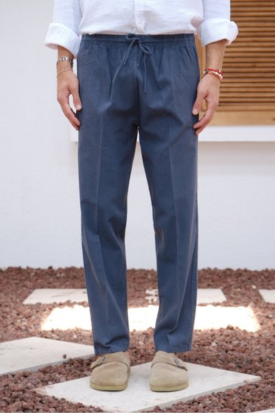 Shooter Sportswear Smoked Men's Linen-Look Elastic Waist Lace-Up Comfortable ...