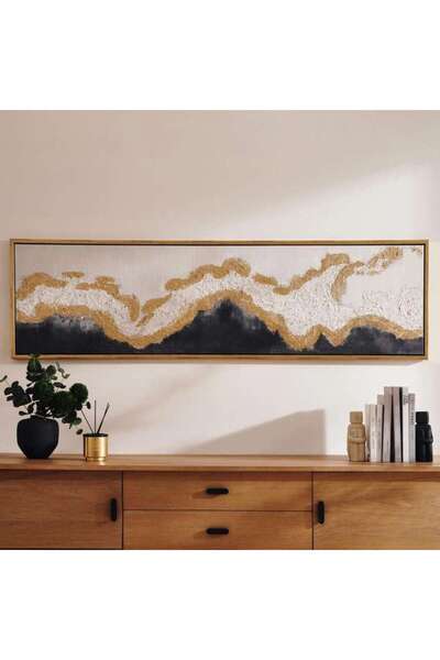 PAN HOME لوحة جدارية مرسومة يدويًا من سبيكتر 180x3.7x50 سم - متعددة الألوان