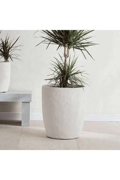 PAN HOME Novato Polyresin Planter 42.5x42.5x52.5cm - Cream