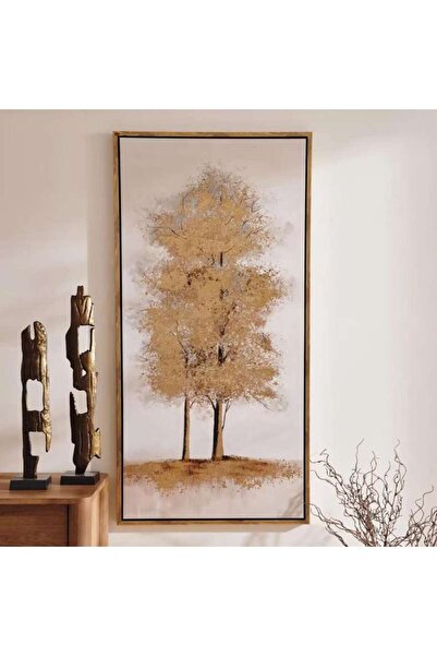 PAN HOME Solem Tree Framed Canvas Art 70x140cm - Gold
