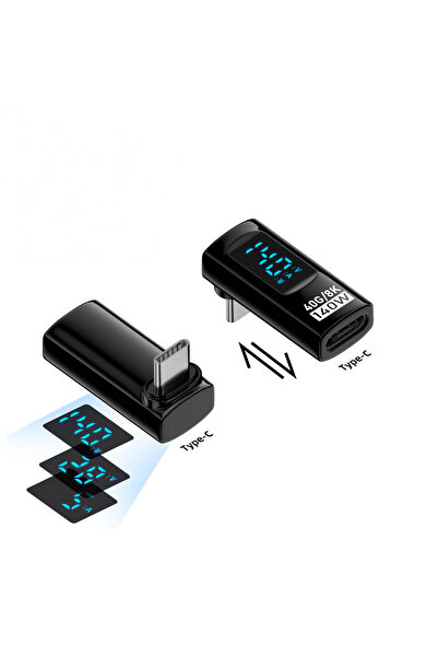 silabor Type-C U Shape Elbow Adapter Pd140W Digital Display 40Gbps Thunderbol...