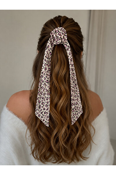 Markiz Takı Dark Pink Leopard Scarf and Clip Buckle Set (Can Be Used Separately)