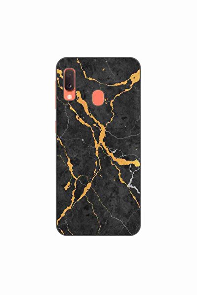 OEM Husa compatibila cu Samsung Galaxy A20e Silicon Gel Tpu Model Noir Gold M...