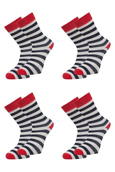 Kappa Set 4 perechi de sosete din bumbac pieptanat si lycra cu motive colorat...