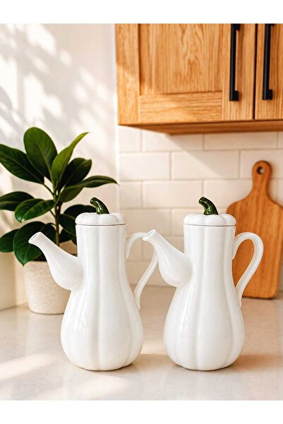 Golden Kitchen 2-Piece Porcelain Honey Pumpkin Model Oil Pot Set Sunflower Oi...