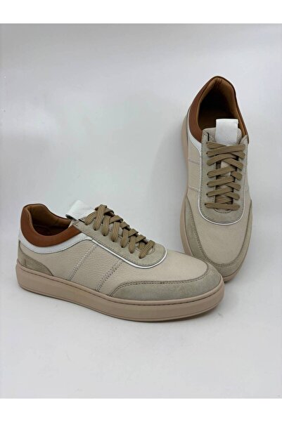 Papuccu Beige Suede Cream Men's Leather Shoes