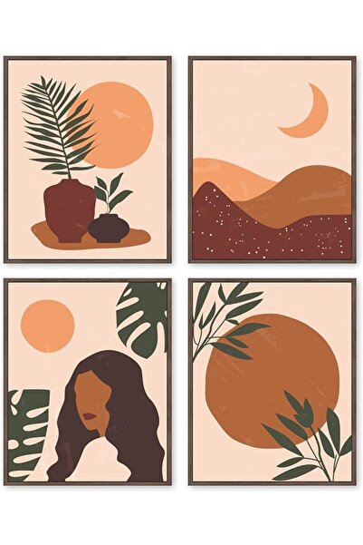 ESSESORIES Boho with Girls Mid Century Modern Simple Aesthetic Poster Wall Ar...