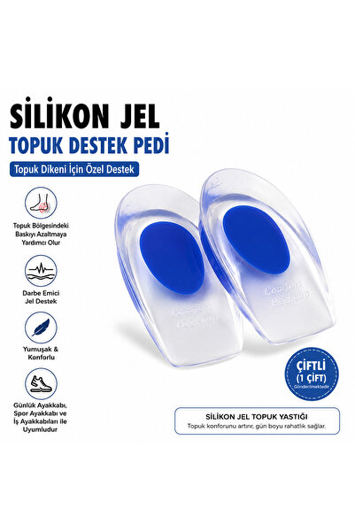 MAYALAR Topukluk Çiftli Topuk Destek Pedi Şeffaf Topuk Yastığı Rahat ve Konfo...