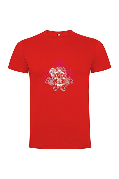 iLovePrints Metal Rose Skull Art Tshirt
