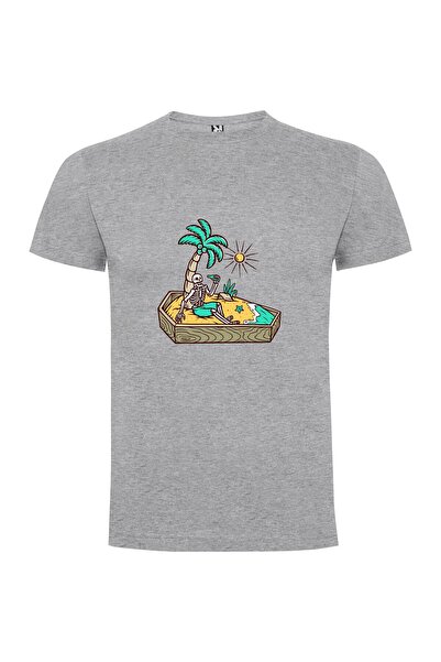 iLovePrints Skeletal Sunbather on Beach Tshirt