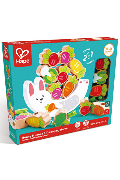 Hape Joc din lemn 2 in 1 - Stivuiti legumele pe Iepuras si insirati legumele ...