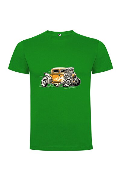 iLovePrints Flaming Vintage Hotrod Tshirt